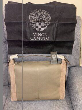 Vince Camuto Leather Shoulderbag Morel NEW W/Dust Bag